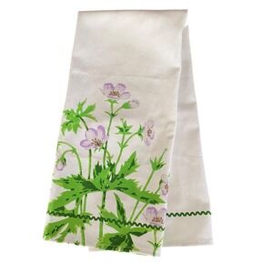 Two's Company Floral Cotton Tea Towel Live Life In Full Bloom Purple Green White